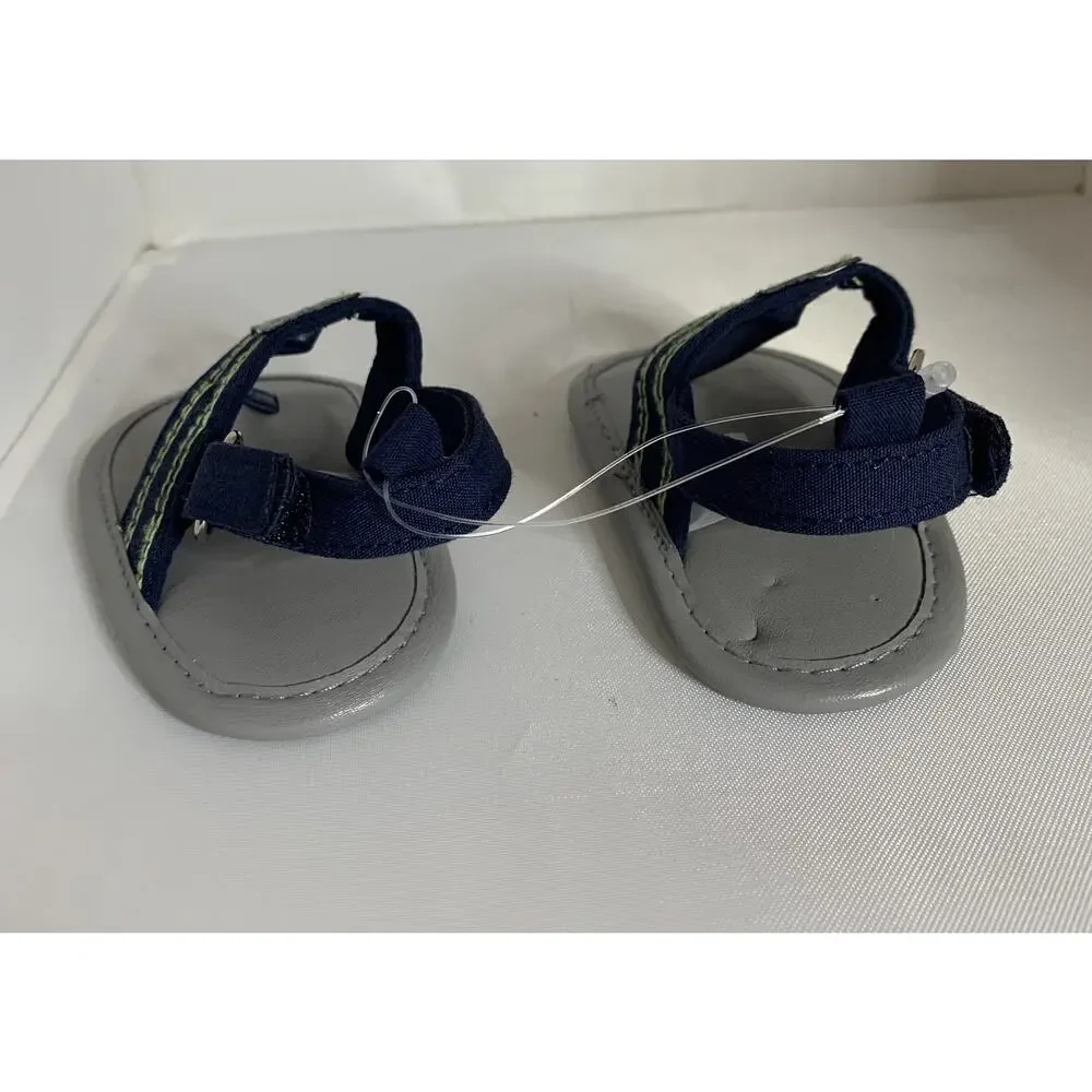 Baby Thong Sandals Flip flops 6-12 months Navy Blue Nautical
